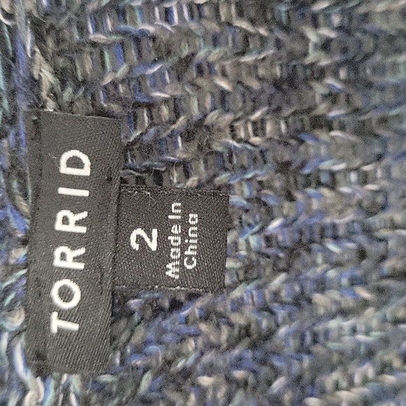 Torrid Navy Shawl Open Cardigan Sweater Size 2 (18/20) - Picture 6 of 7